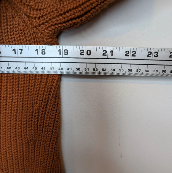 TALBOTS Brown  Scoop Crew Neck Patterned Knit 100% Cotton Sweater Womans Medium - Picture 5 of 7